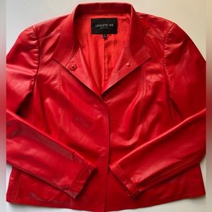 Lafayette 148 Light Weight Red Leather Jacket